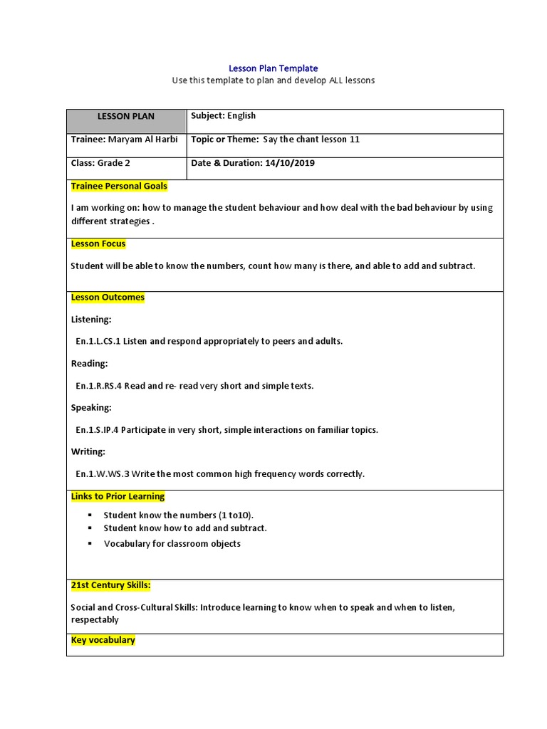Lesson Plan L | PDF | Lesson Plan | Applied Psychology