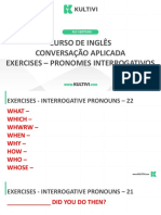 Curso de Inglês Conversação Aplicada Exercises - Pronomes Interrogativos