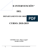 Plan de Intervención Del Departamento de Orientación"