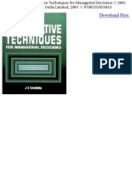 Quantitative Techniques For Managerial Decisions