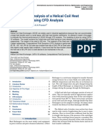 Heat Transfer Analysis of A Helical Coil Heat Exchanger by Using CFD Analysis