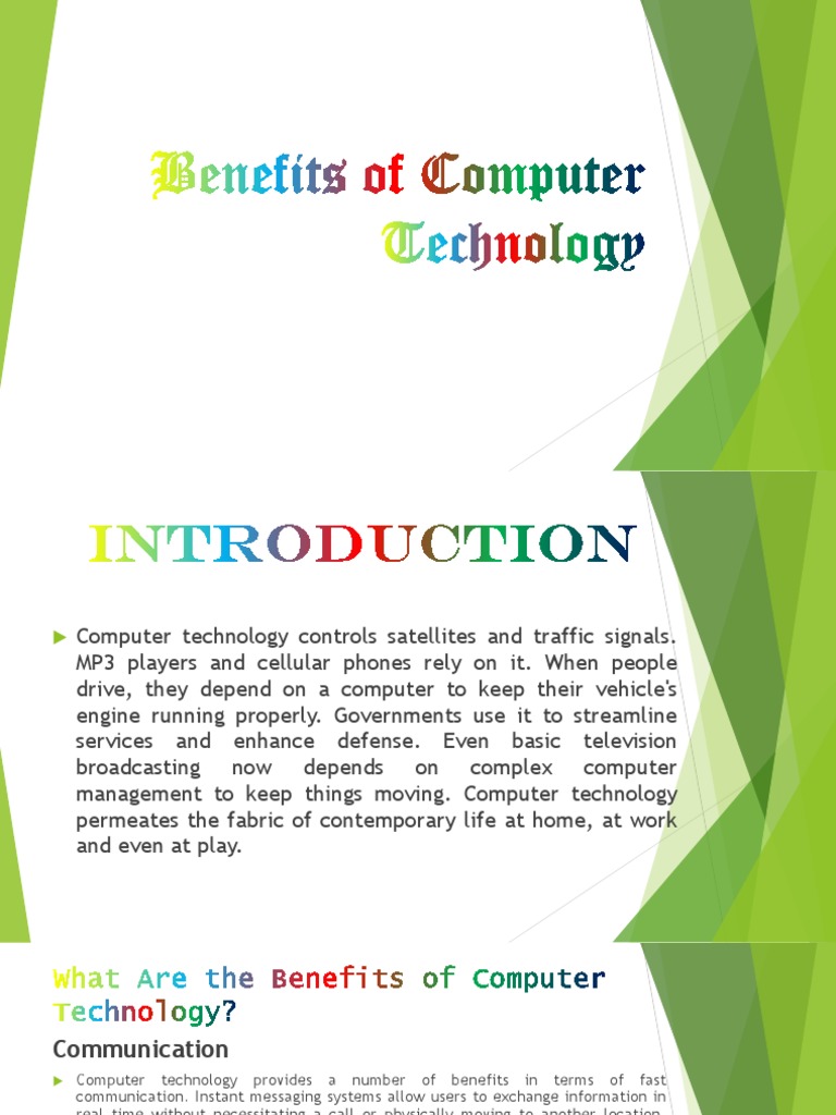Benefits of Computer Technology | Download Free PDF | Information ...