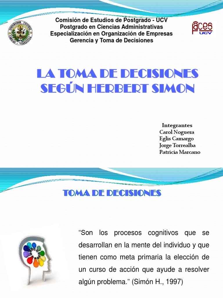 Toma de Decisiones según Herbert Simon | PDF | Racionalidad ...