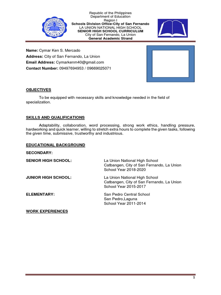 Schools Division Office-City of San Fernando Senior High School ...