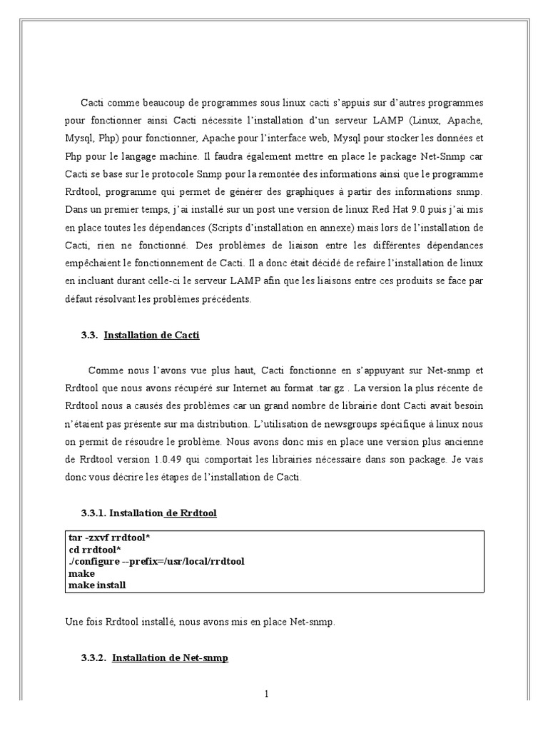 Installation et configuration de Cacti | PDF | PHP | Linux