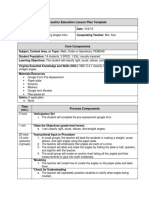 Teacher Education Lesson Plan Template: 5 Mins