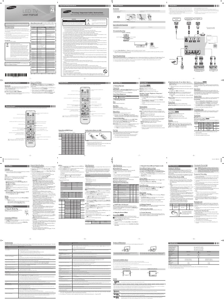 Manual Book Samsung TV 32inch | PDF | Hdmi | Set Top Box