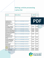 Emerald Publishing: Article Processing Charge (APC) Price List