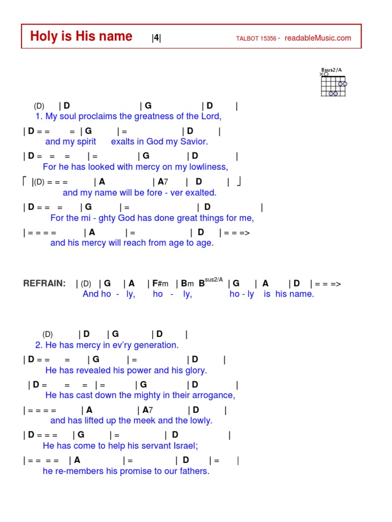 Holy Is His Name Lyrics and Chords | PDF