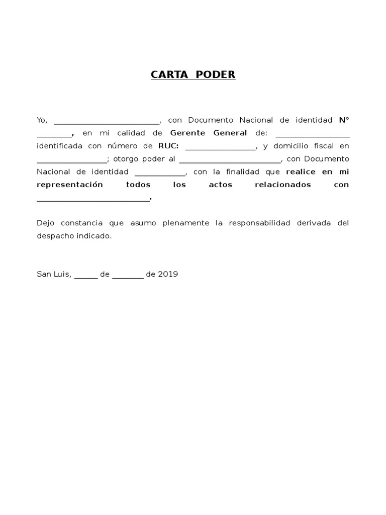 Carta Poder - Modelo | PDF