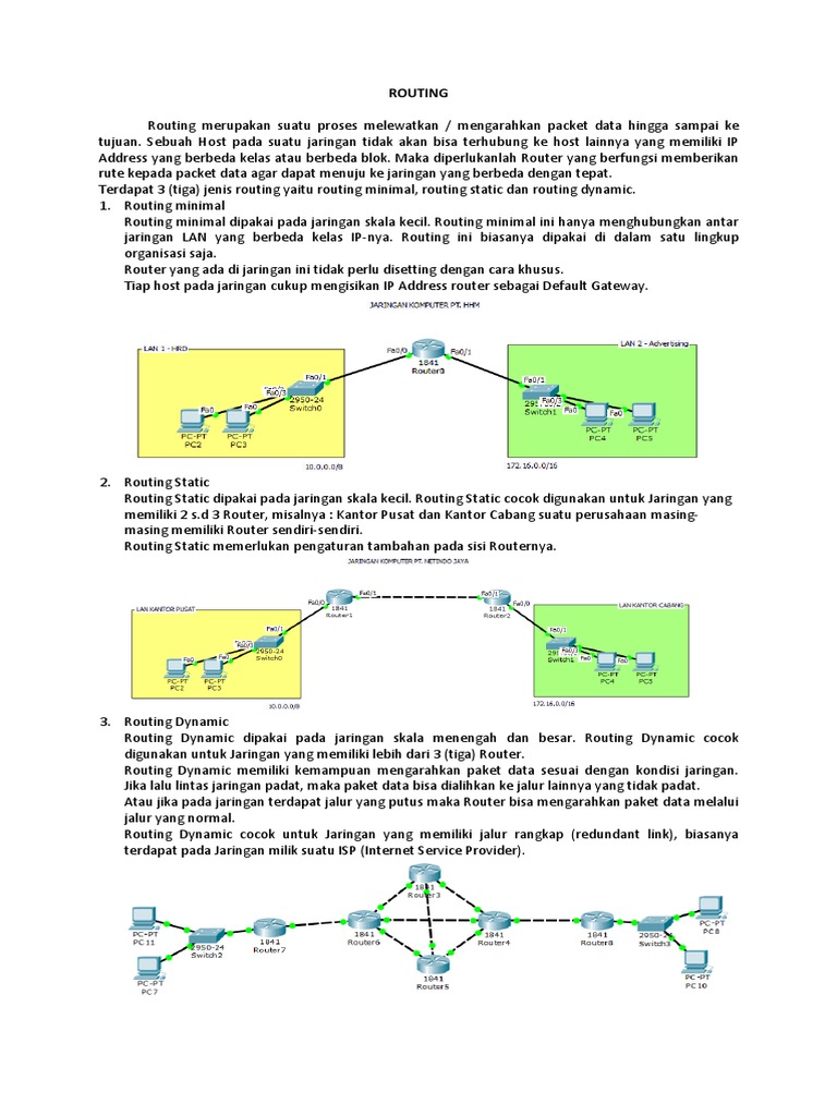 Jenis-jenis Routing dalam Jaringan | PDF