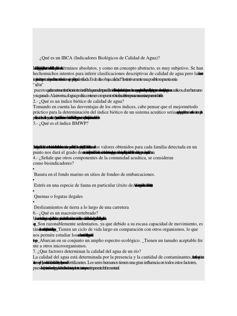 Índices Bióticos de Calidad de Agua | PDF | Agua | Naturaleza