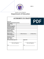 Department of Education Travel Documents