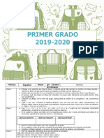 Primer grado: Plan de estudios de Español y Matemáticas para la semana 1