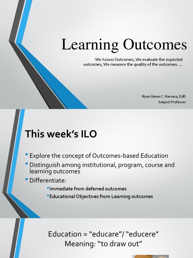 Learning Outcomes | PDF | Teachers | Learning