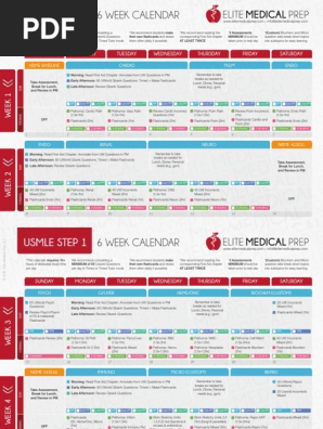 Step 1 6 Week Calendar
