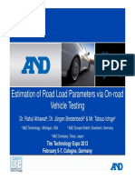 Estimation of Road Load Parameters Via On-Road Vehicle Testing G