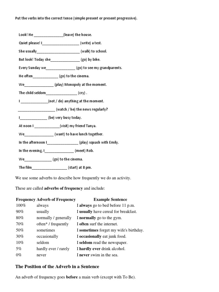Verbs and Adverbs in English Grammar | PDF | Verb | Adverb