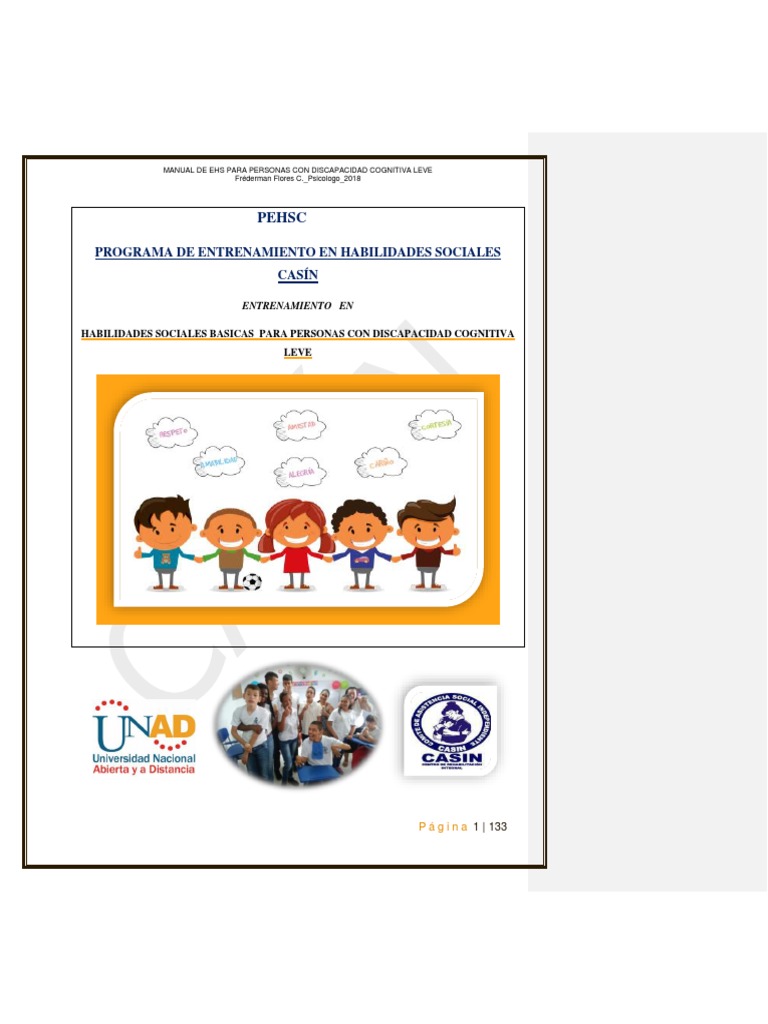Programa Ehs. | PDF | Discapacidad intelectual | Habilidades sociales