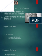 Identify The Source of Stress: 2. Illustrate The Effect of Stress On One's System 3. Demonstrate The Types of Stress