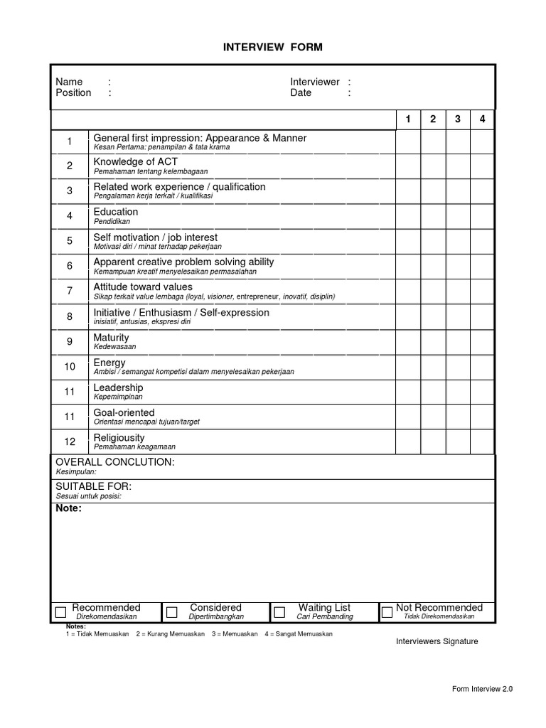 Form Interview 2.0 | PDF