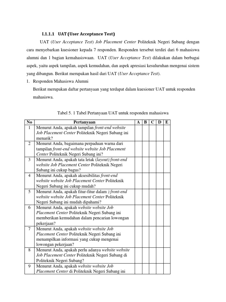 Contoh UAT | PDF