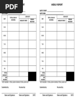 Weekly Cashier Daily Report Template | PDF