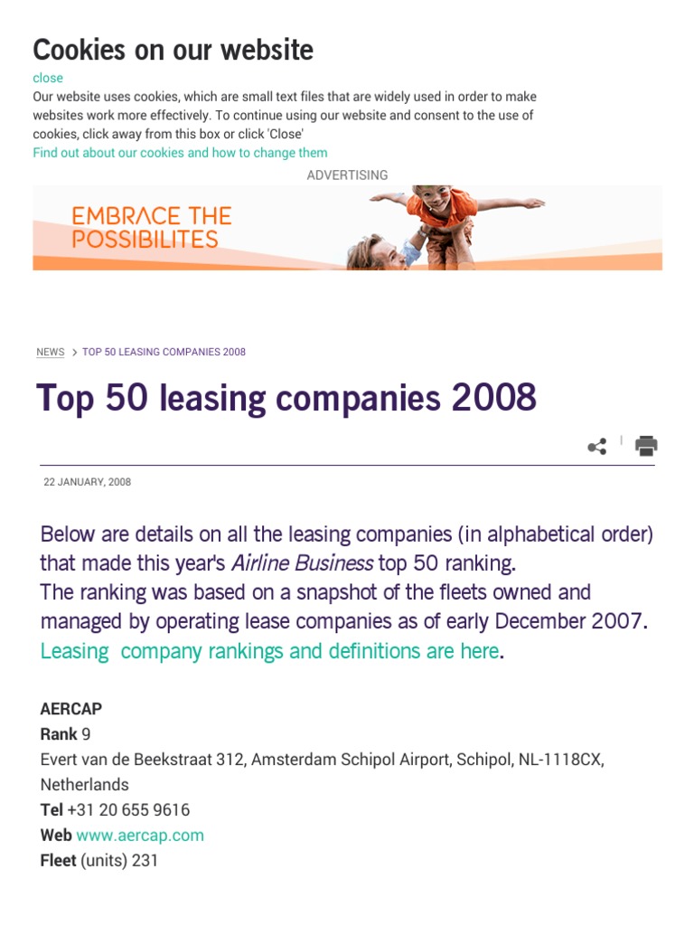 Top 50 Leasing Companies 2008 | PDF | Companies | Aircraft