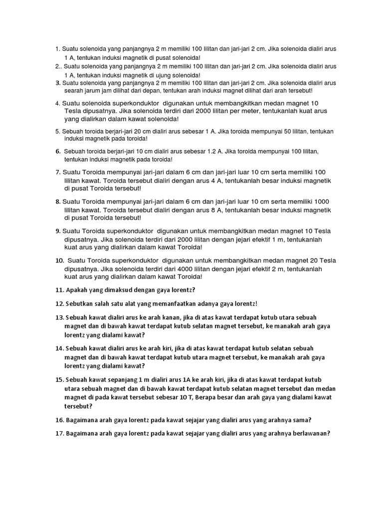 Soal Solenoid Toroid Lorentz Xii 161018 PDF