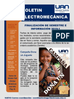 Boletin Electromecánica: Finalización de Semestre E INFORMACIÓN 2019-1