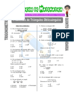 Problemas de Triángulos Oblicuángulos para Quinto de Secundaria PDF