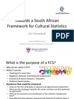 Towards A South African Framework For Cultural Statistics: Jen Snowball