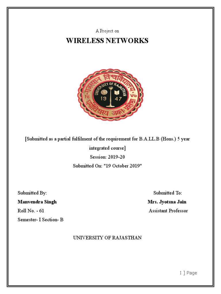 Wireless Networks Project Overview | PDF | Wireless Lan | Internet Access