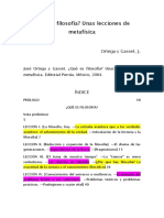 ¿Qué Es Filosofía? Unas Lecciones de Metafísica. Ortega y Gasset, José