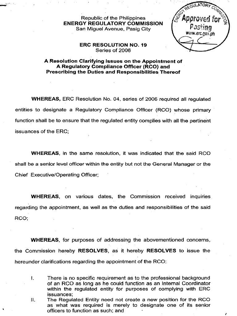 ERC Res No.19 S2006 PDF