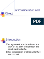 Legality of Consideration and Object