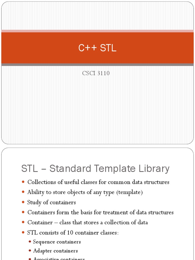 Overview of C++ STL Containers | PDF | Array Data Structure | Queue ...