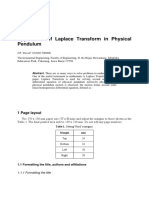 Application of Laplace Transform in Physical Pendulum: 1 Page Layout