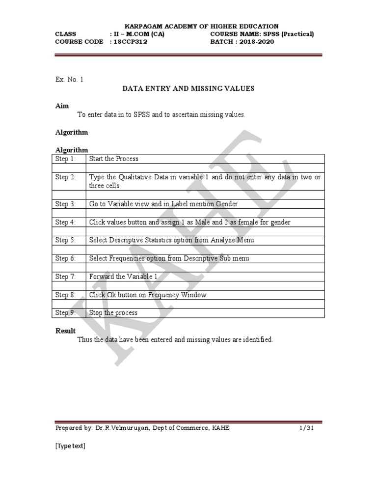 SPSS Practical Guide for M.Com Students | PDF | Statistics | Analysis ...