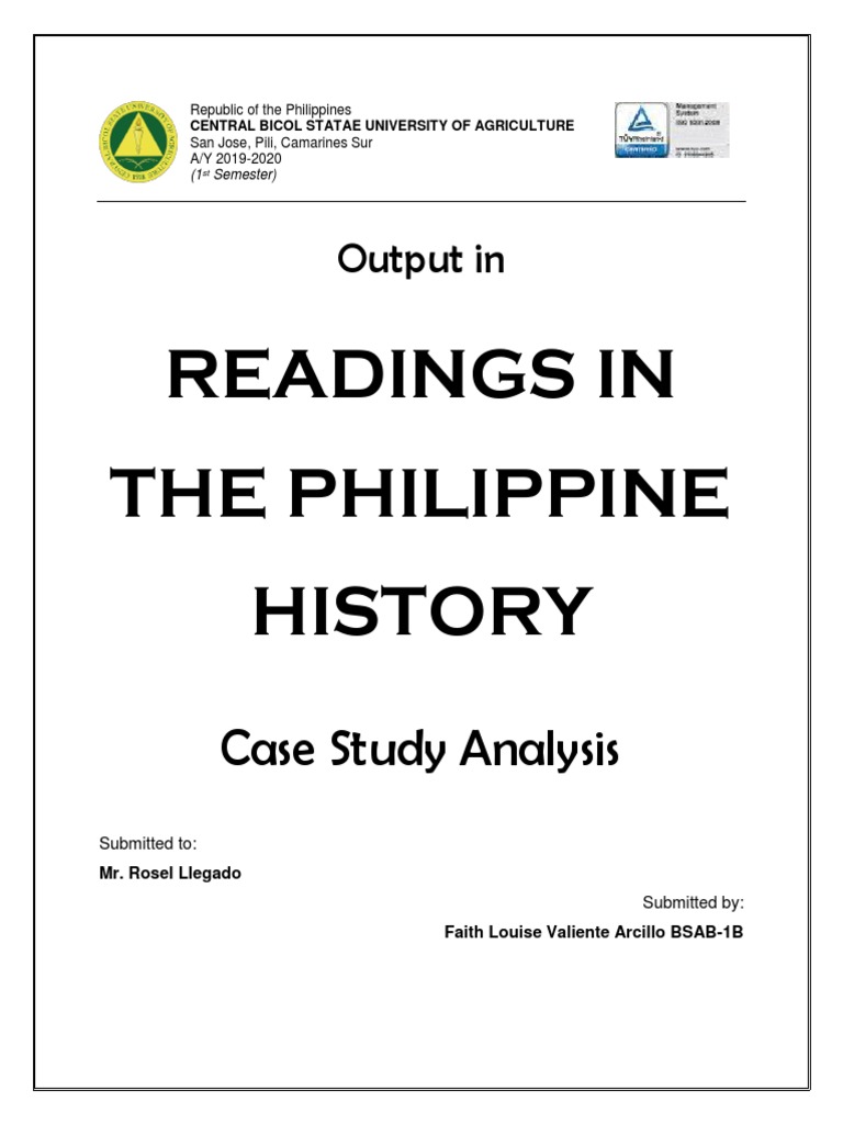Readings In The Philippine History Case Study Analysis Philippines