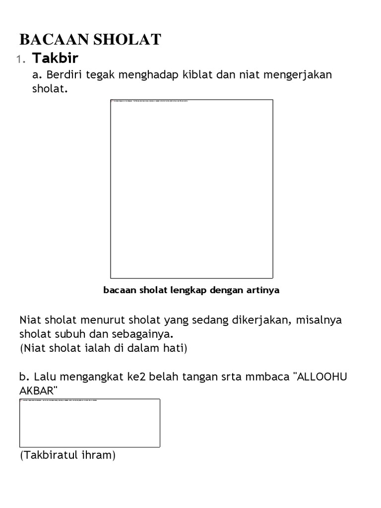Bacaan Sholat Lengkap dan Artinya | PDF