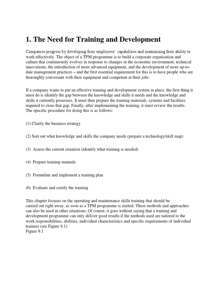 The Need For Training and Development | PDF | Machines | Curriculum