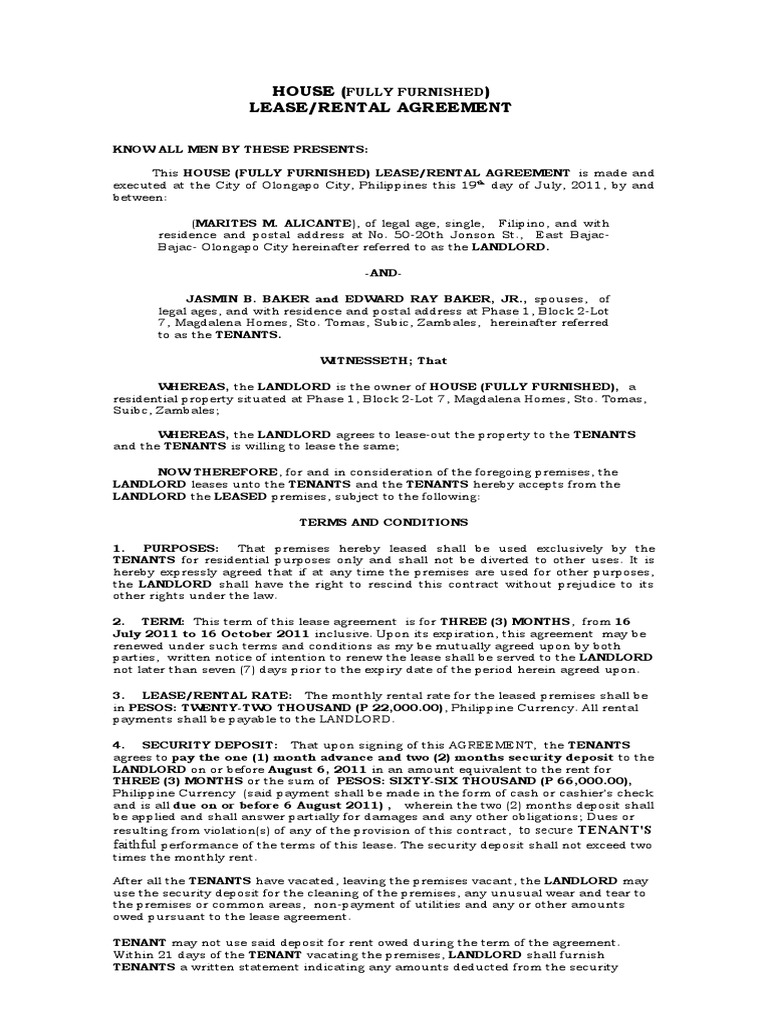 House Rental Agreement DRAFT PDF Lease Leasehold Estate