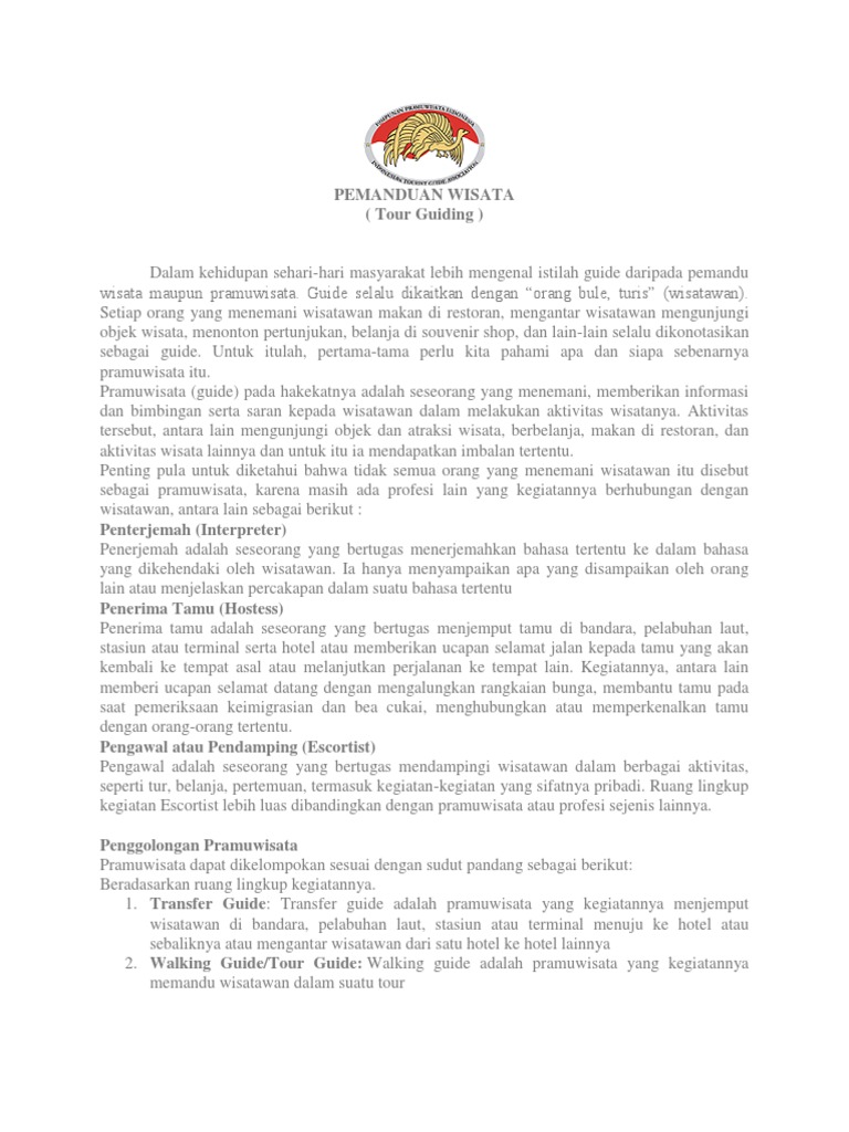 Pemanduan Wisata Kode Etik