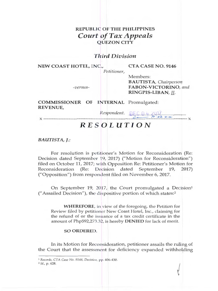 Court Oft Ax Appeals: Resolution | PDF | Judgment (Law) | Public Law