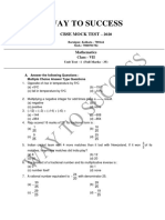 Way To Success: Cbse Mock Test