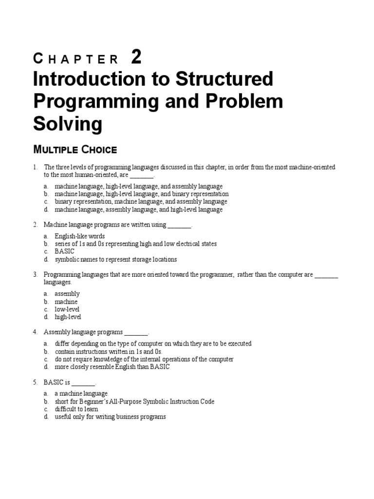 2 Introduction To Structured Programming and Problem Solving | Download ...