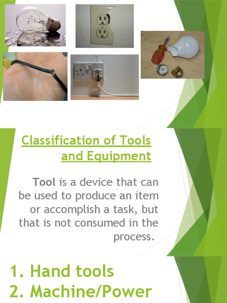 Classification of Tools and Equipment PDF