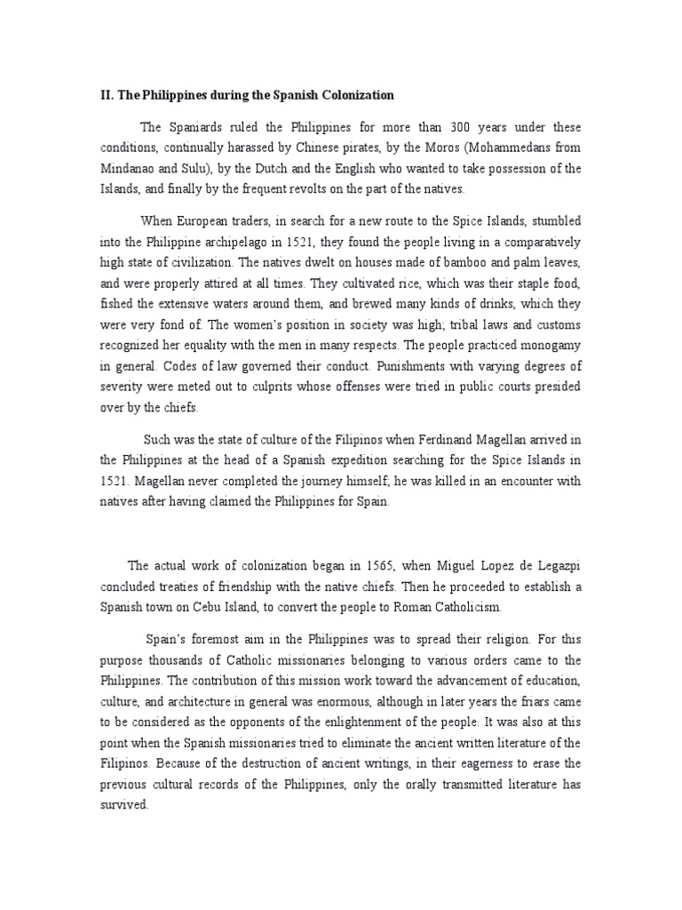 Spanish Colonization's Impact on Filipino Culture | PDF | Philippines ...
