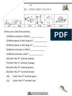 Learn ordinal numbers with animals activity sheet